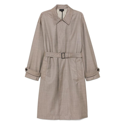 Emporio Armani virgin-wool trench coat Jackets Emporio Armani Rosy Brown