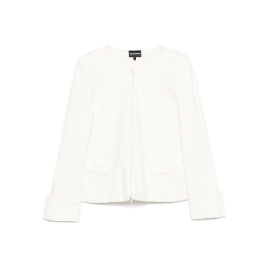 Emporio Armani Ottoman-jersey jacket Jackets Emporio Armani White Smoke