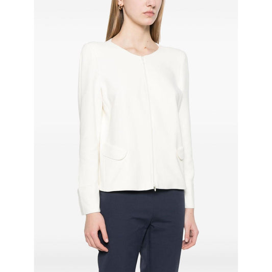 Emporio Armani Ottoman-jersey jacket Jackets Emporio Armani White Smoke