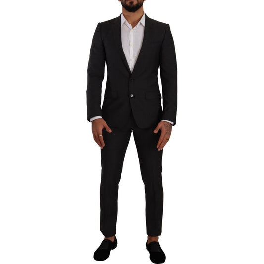 Dolce & Gabbana Elegant Black Wool Martini Suit Dolce & Gabbana Black