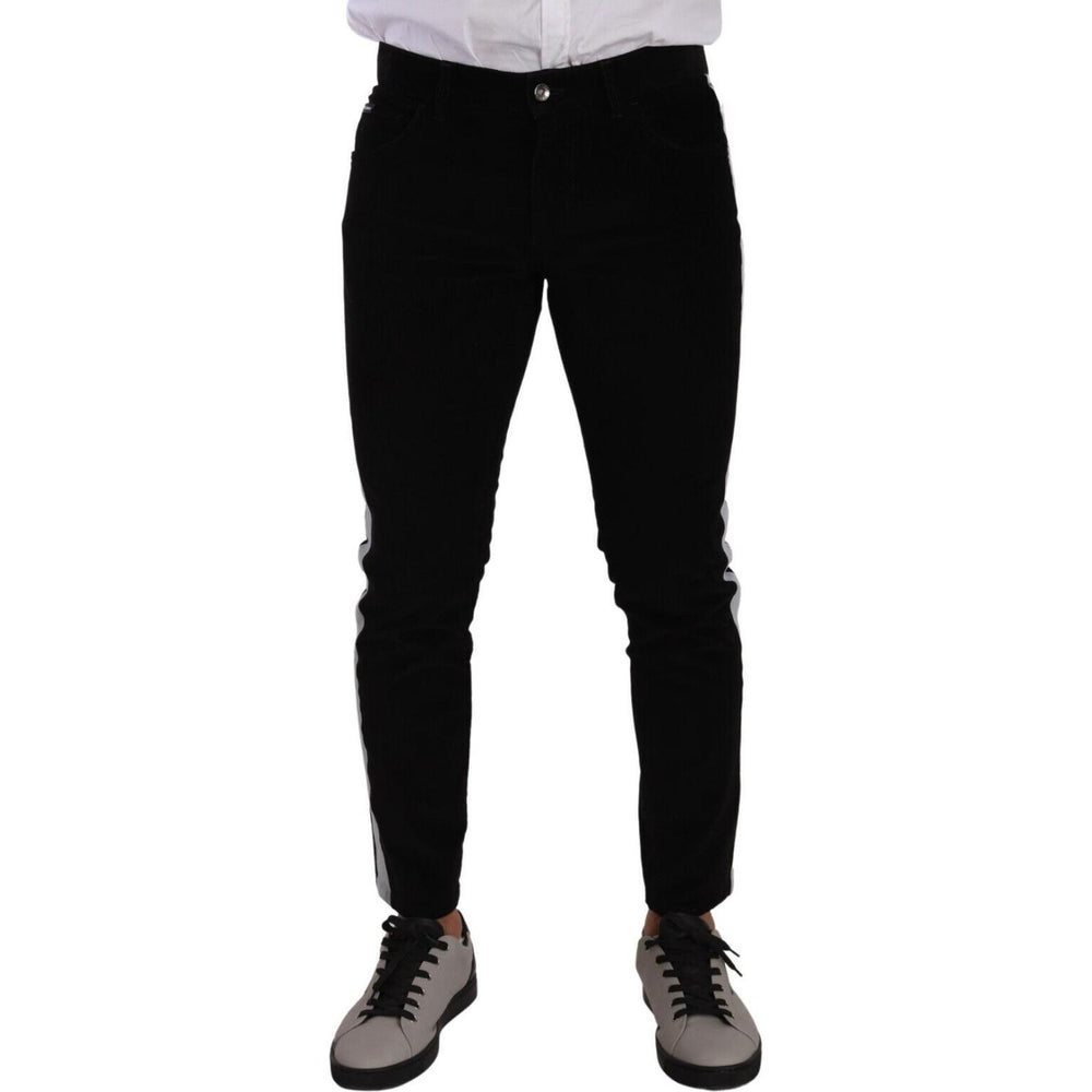 Dolce & Gabbana Black Cotton Stretch Skinny Corduroy Jeans PAN72747 - 48