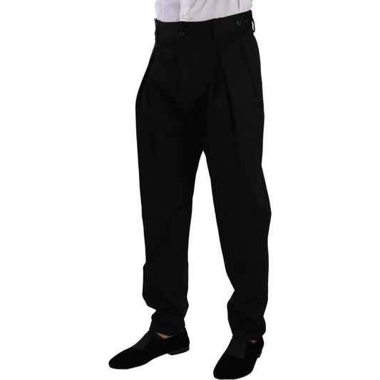 Dolce & Gabbana Elegant Slim-Fit Cotton Trousers Dolce & Gabbana Black
