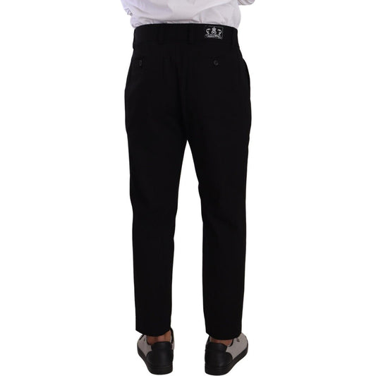 Dolce & Gabbana Elegant Tapered Black Cotton Chinos Dolce & Gabbana Black
