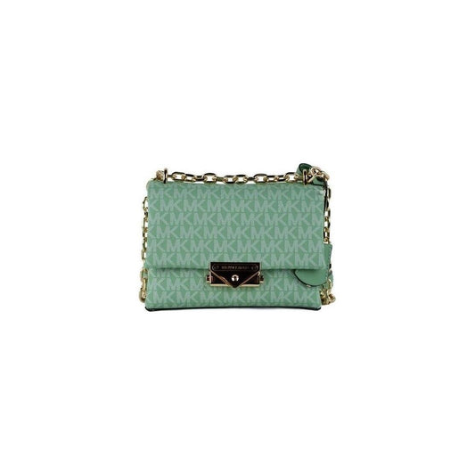 Michael Kors Cece Small Sea Green Signature PVC Convertible Flap Crossbody Bag Michael Kors Light Slate Gray