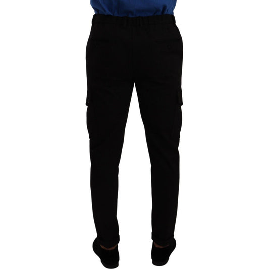 Dolce & Gabbana Elegant Black Slim Fit Cargo Pants Dolce & Gabbana Black
