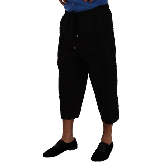 Dolce & Gabbana Elegant Black Cropped Torero Pants Dolce & Gabbana Black