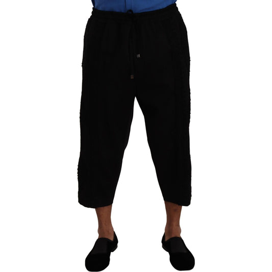 Dolce & Gabbana Elegant Black Cropped Torero Pants Dolce & Gabbana Black