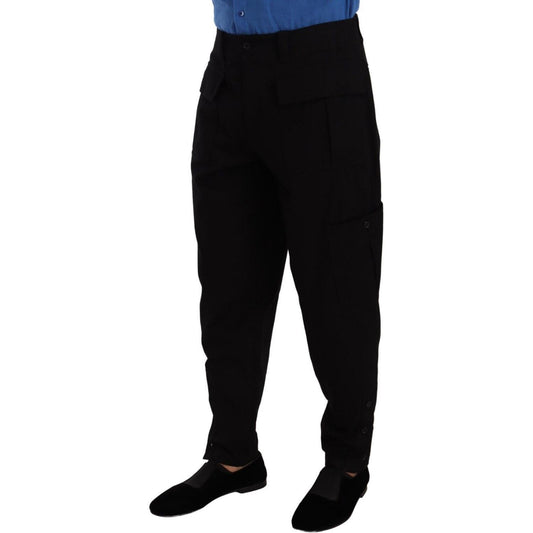 Dolce & Gabbana Chic Black Cargo Pants with Stretch Comfort Dolce & Gabbana Black