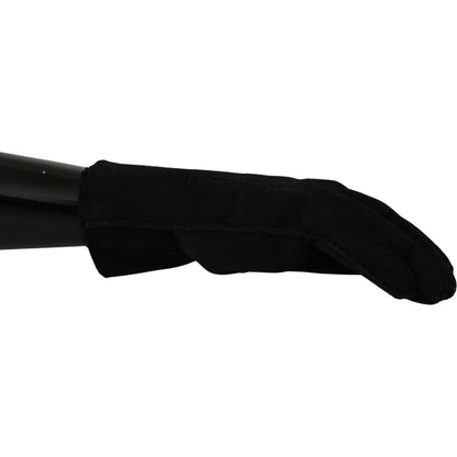 Dolce & Gabbana Black Leather Motorcycle Biker Mitten Gloves 1728,67345645728,8.5|S,Accessories,Black,Dolce & Gabbana,Gloves - Accessories,Gloves - Men - Accessories,Material: Leather,Men,Men - Accessories,New with tags