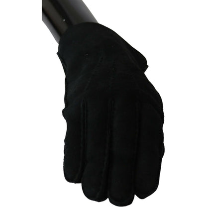 Dolce & Gabbana Black Leather Motorcycle Biker Mitten Gloves 1728,67345645728,8.5|S,Accessories,Black,Dolce & Gabbana,Gloves - Accessories,Gloves - Men - Accessories,Material: Leather,Men,Men - Accessories,New with tags