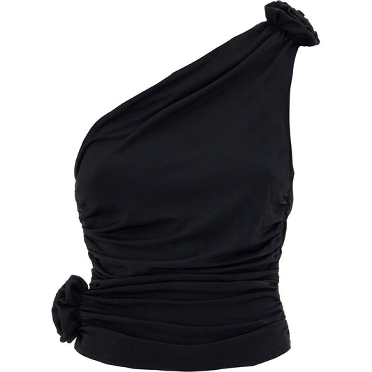 Magda Butrym one-shoulder jersey top Topwear Magda Butrym Black