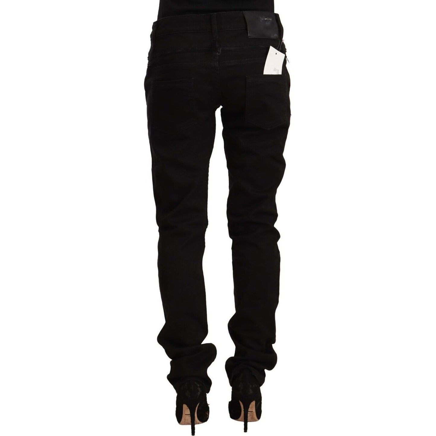 Acht Black Low Waist Cotton Stretch Denim Skinny Jeans PAN71828 - 26