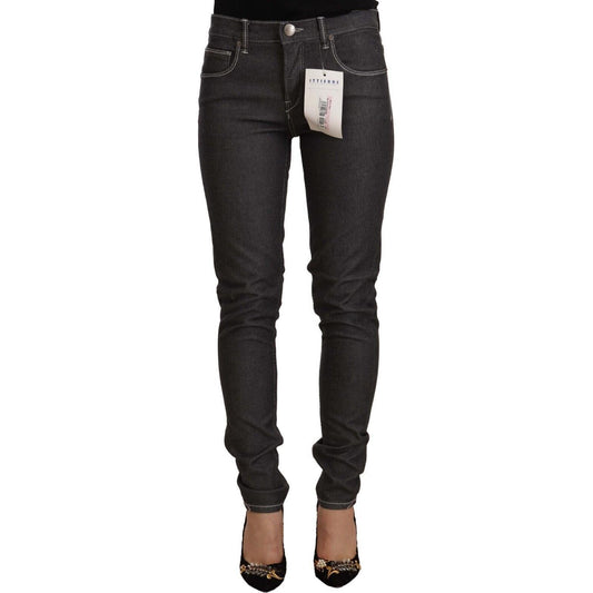 Acht Chic Mid Waist Skinny Black Jeans Acht Dark Slate Gray