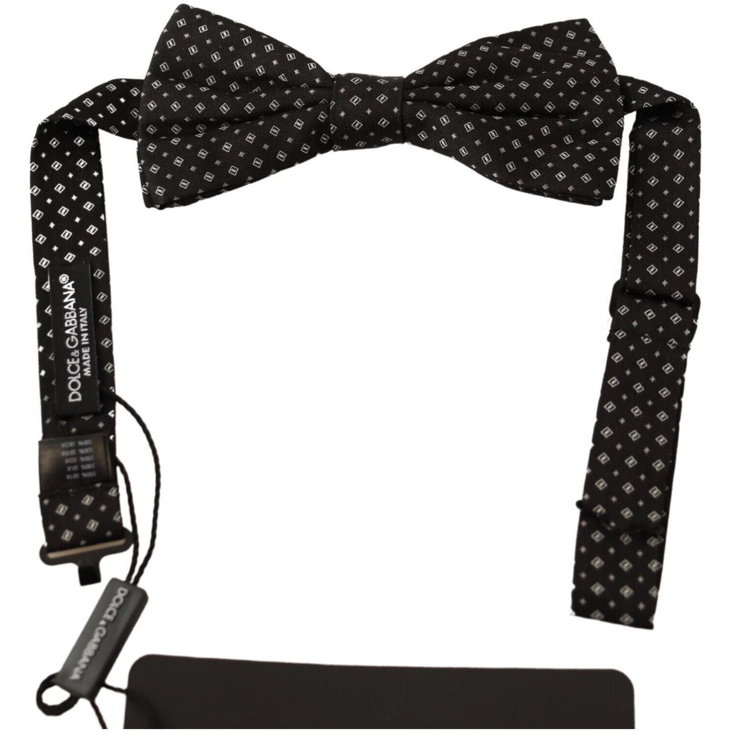 Dolce & Gabbana Black 100% Silk Adjustable Neck Papillon Tie