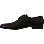 Dolce & Gabbana Black Leather Lace Up Formal Derby Shoes MV4520- 39.5