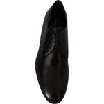 Dolce & Gabbana Black Leather Lace Up Formal Derby Shoes MV4520- 39.5