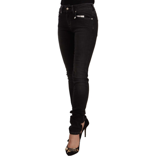 GF Ferre Chic Slim-Fit Black Washed Jeans GF Ferre Black