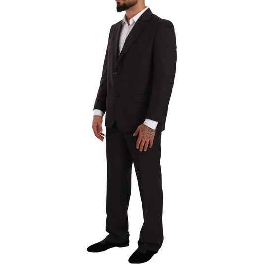Domenico Tagliente Sleek Grey 2-Piece Mens Suit with Notch Lapels Domenico Tagliente Black