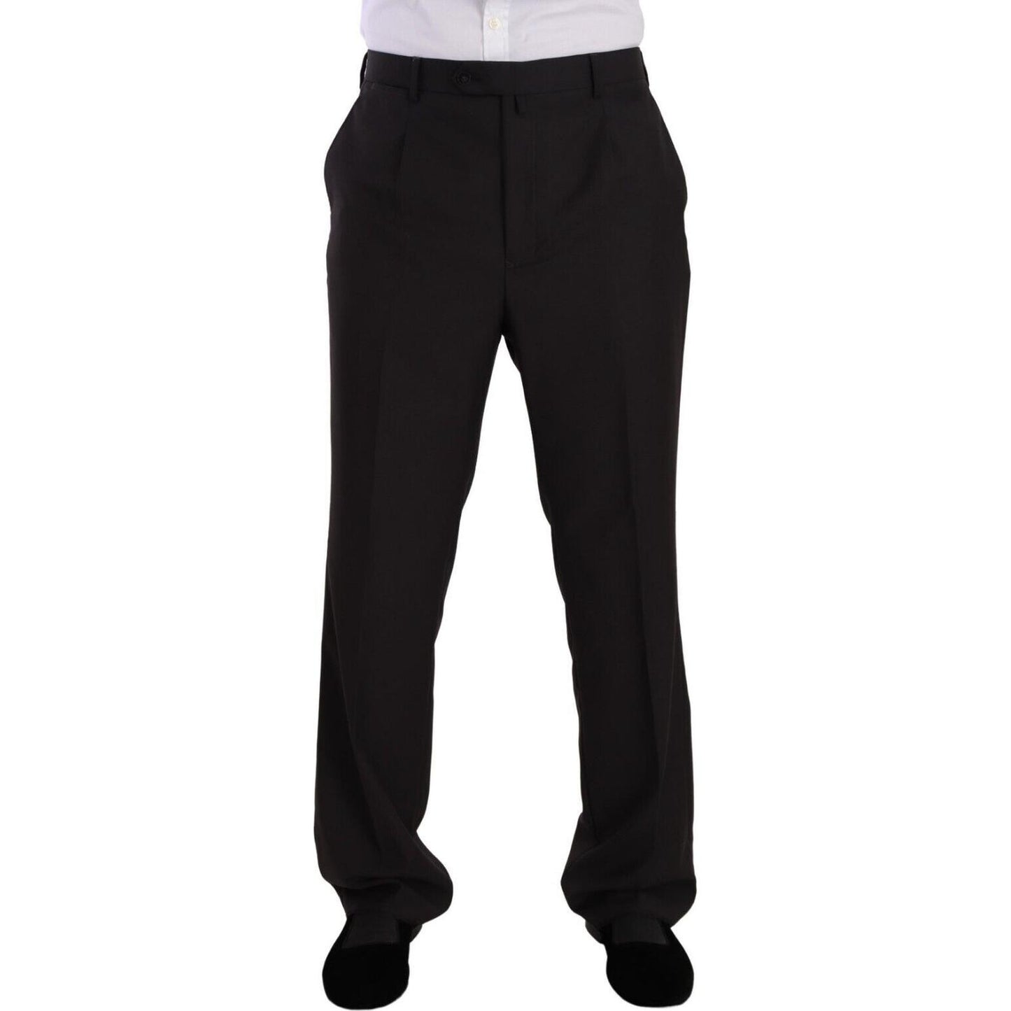 Domenico Tagliente Gray Polyester Single Breasted Formal Suit