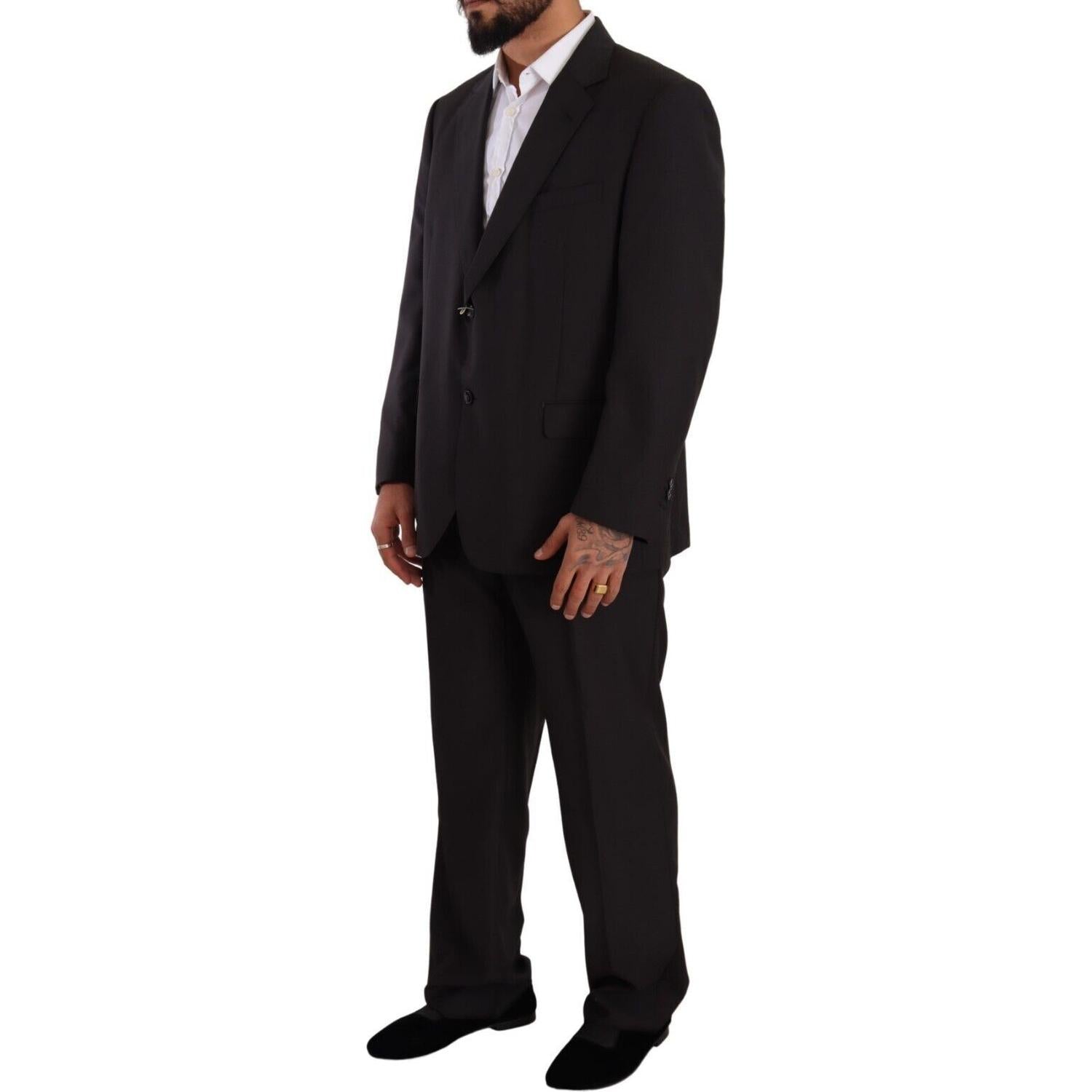 Domenico Tagliente Gray Polyester Single Breasted Formal Suit