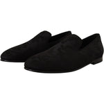 Dolce & Gabbana Black Jacquard Slippers Flats Loafers Shoes MV4476 - 40