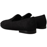 Dolce & Gabbana Black Jacquard Slippers Flats Loafers Shoes MV4476 - 40
