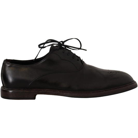 Dolce & Gabbana Elegant Black Leather Derby Formal Shoes Dolce & Gabbana Black