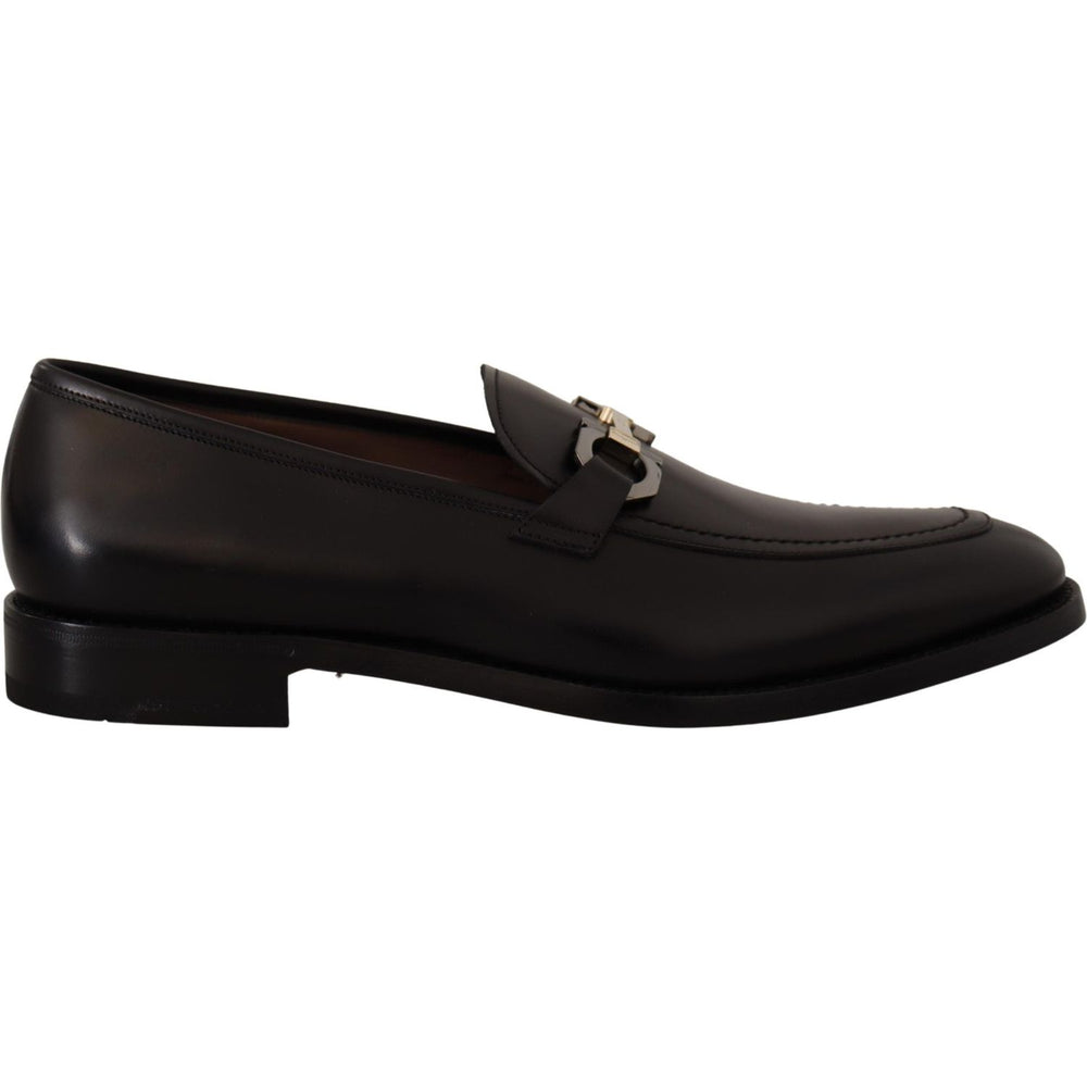 Salvatore Ferragamo Suave Black Leather Gancio Bit Loafers 8057553788581