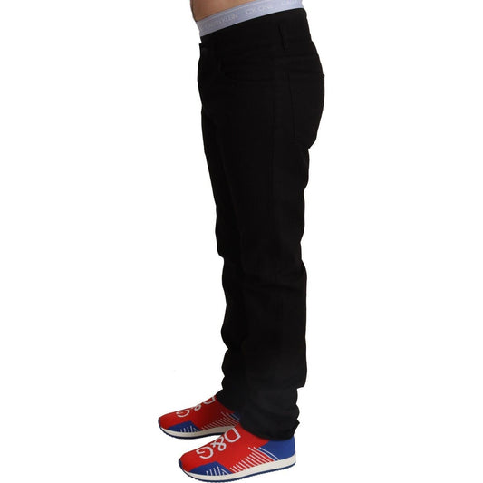 Dolce & Gabbana Elegant Skinny Black Cotton Pants Dolce & Gabbana Black