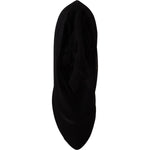 Dolce & Gabbana Black Tulle Stretch Boots Pumps Shoes LA9800- 35