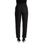 Dolce & Gabbana Black Striped High Waist Tapered Pants PAN72826 - 38