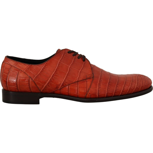 Dolce & Gabbana Orange Exotic Leather Dress Derby Shoes