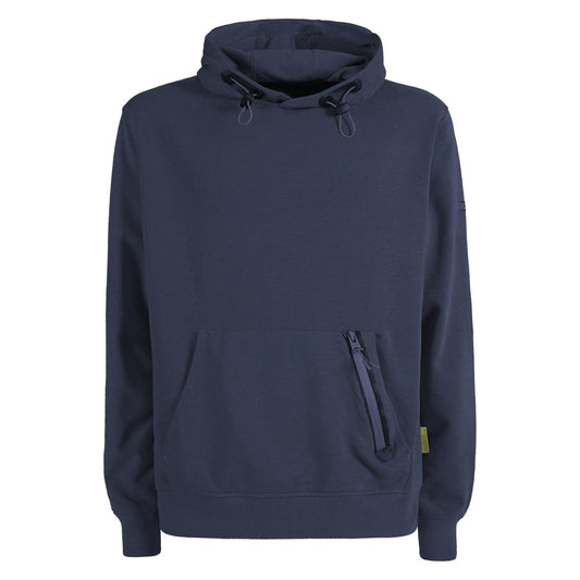 Yes Zee Blue Cotton Blend Hooded Sweatshirt with Front Pocket Yes Zee Dark Slate Gray