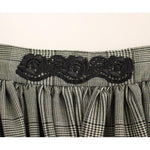 NOEMI ALEMÁN Gray Checkered Wool Shorts Skirt MOM10155-2