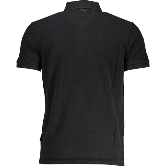 Napapijri Classic Black Embroidered Polo Shirt Napapijri Dark Slate Gray