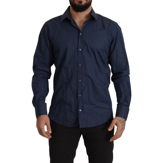 Dolce & Gabbana Elegant Slim Fit Blue Martini Dress Shirt Dolce & Gabbana Dark Slate Gray