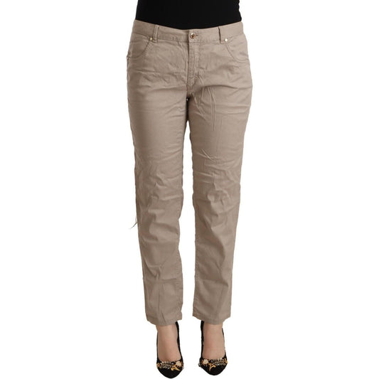 Acht Beige Mid Waist Tapered Pants Acht Rosy Brown