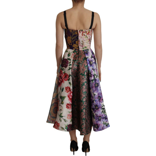 Dolce & Gabbana Patchwork Elegance Silk Blend Dress Dolce & Gabbana Dark Slate Gray