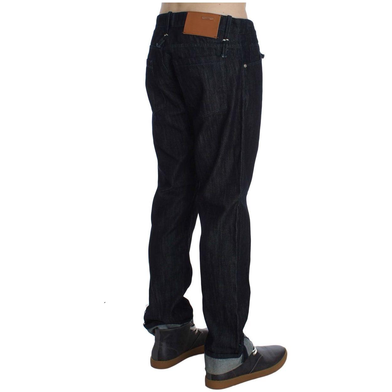 Acht Blue Cotton Regular Straight Fit Jeans