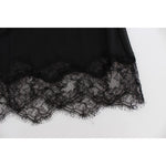 Dolce & Gabbana Black Silk Floral Lace Lingerie Top SIG30814-1