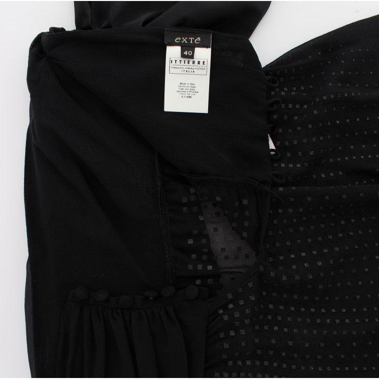 Exte Black Neck Wrap Top Blouse 1728,67345645728,Black,Clothing,Exte,IT40|S,IT42|M,IT44|L,Material: 100% Polyester,New with tags,Sleeveless - T-Shirts - Clothing,T-Shirts - Clothing,Tops & T-Shirts - Women - Clothing,Women,Women - Clothing