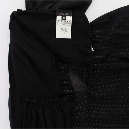 Exte Black Neck Wrap Top Blouse 1728,67345645728,Black,Clothing,Exte,IT40|S,IT42|M,IT44|L,Material: 100% Polyester,New with tags,Sleeveless - T-Shirts - Clothing,T-Shirts - Clothing,Tops & T-Shirts - Women - Clothing,Women,Women - Clothing