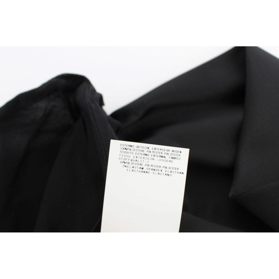 Exte Black Neck Wrap Top Blouse