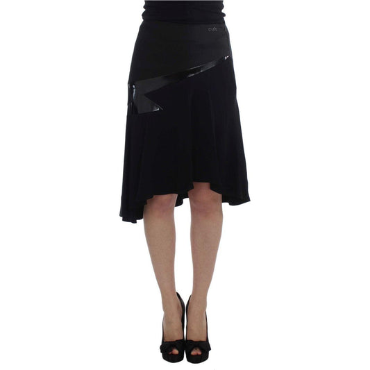 Exte Black Blue Cotton Stretch Straight Skirt 1728,3% Elastane,67345645728,Black,Clothing,Exte,IT42|M,Material: 97% Cotton,Midi - Skirts - Clothing,New with tags,Skirts - Clothing,Skirts - Women - Clothing,Women,Women - Clothing