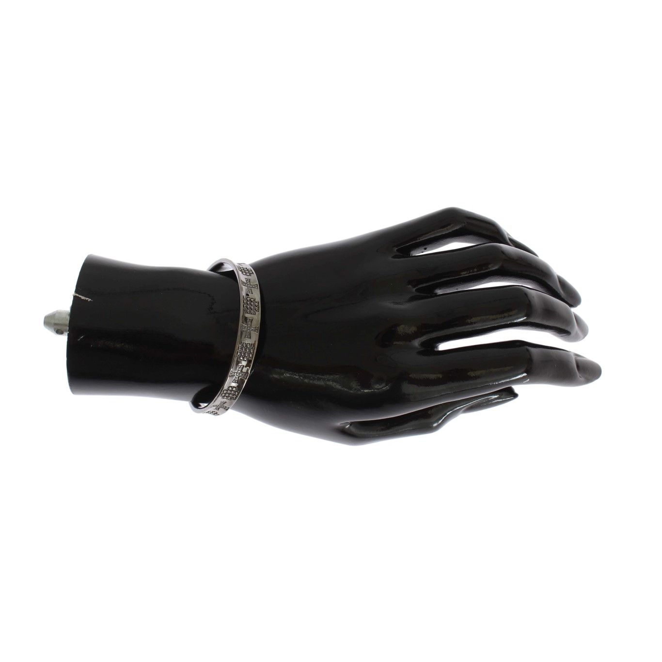 Nialaya Gray Rhodium 925 Silver Bangle Bracelet