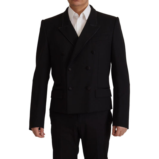 Dolce & Gabbana Elegant Double Breasted Wool Blazer Dolce & Gabbana Black