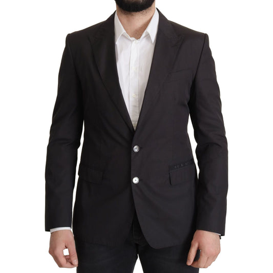 Dolce & Gabbana Elegant Taormina Black Cotton Blazer Dolce & Gabbana Black
