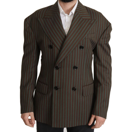 Dolce & Gabbana Multicolor Striped Double Breasted Blazer Dolce & Gabbana Dark Slate Gray