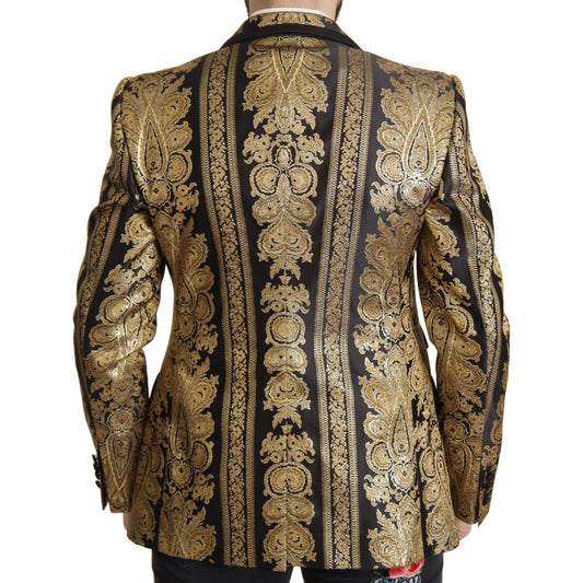 Dolce & Gabbana Elegant Single Breasted Jacquard Blazer Dolce & Gabbana Dark Olive Green