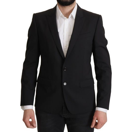 Dolce & Gabbana Elegant Slim Fit Black Blazer Jacket Dolce & Gabbana Black